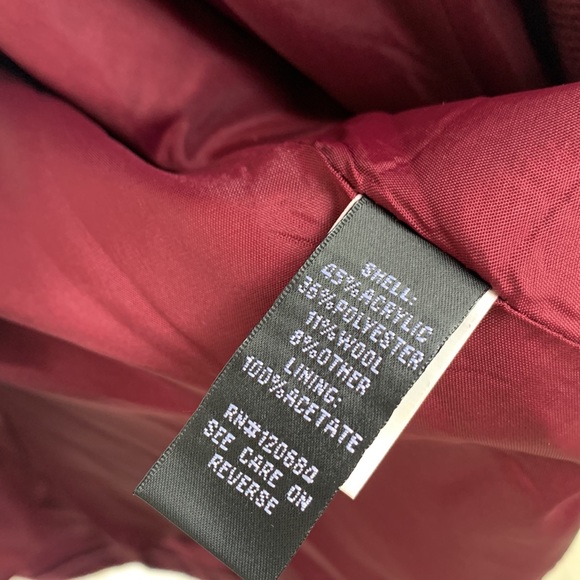 Torrid Burgundy Wool Blend Military Coat NWOT - Picture 14 of 16